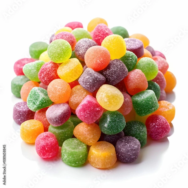 Fototapeta A vibrant pile of assorted candies, showcasing bright colors and sweet textures,