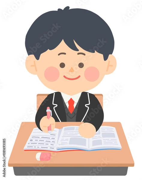 Fototapeta 학교에서 수업중인 남학생