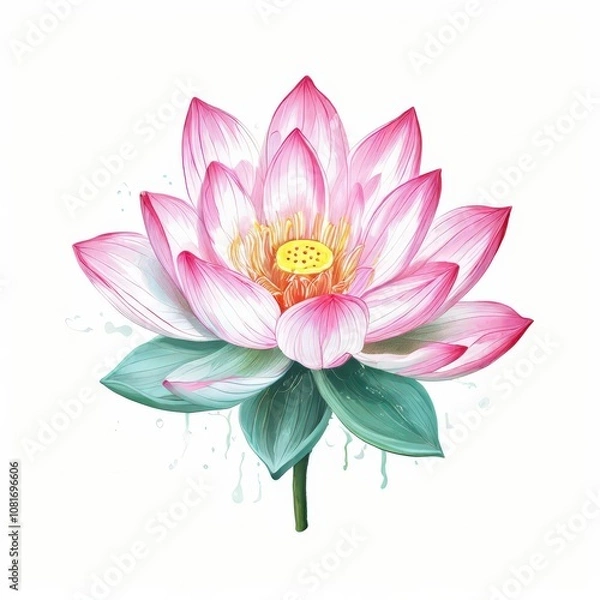 Fototapeta the AI Image Generator, Pink waterlily flower.