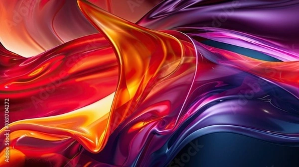 Fototapeta Vibrant Abstract Waves of Colorful Fluid Art Design