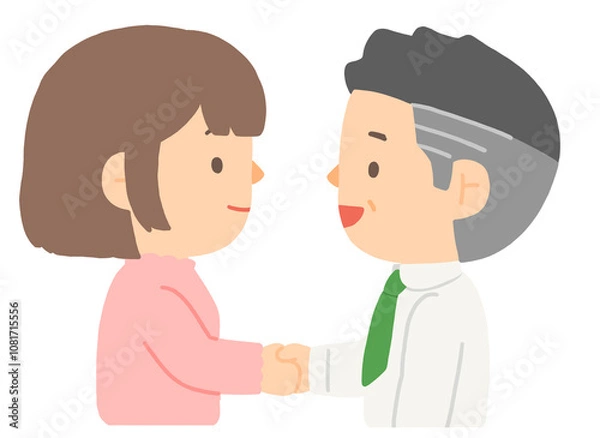 Fototapeta 회사에서 악수중인 두 회사원