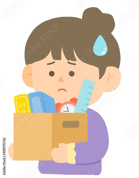 Fototapeta 퇴사를 하게 된 여성 회사원