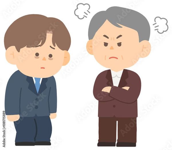 Fototapeta 상사에게 혼나는 남자 회사원