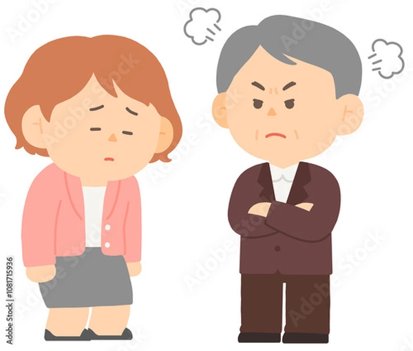 Fototapeta 상사에게 혼나는 여성 회사원