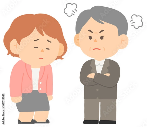 Fototapeta 상사에게 혼나는 여자 회사원