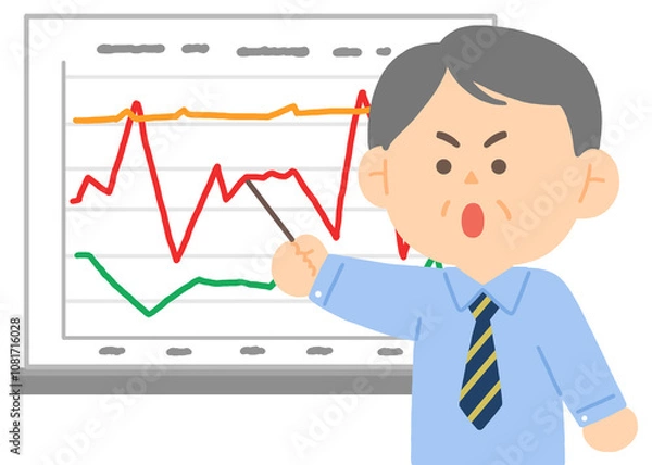 Fototapeta 회사에서 실적을 발표중인 부장님