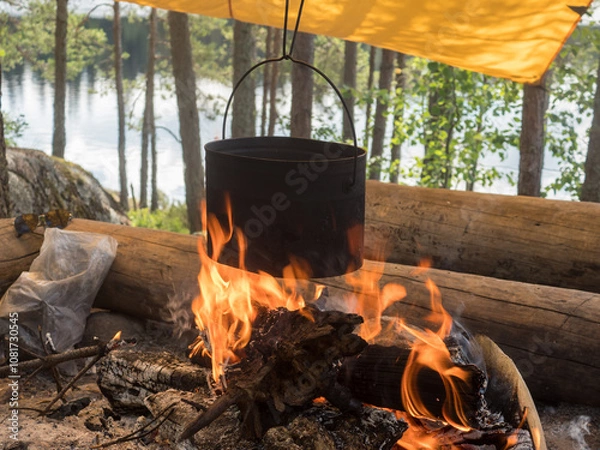 Obraz cooking soup in a large pot