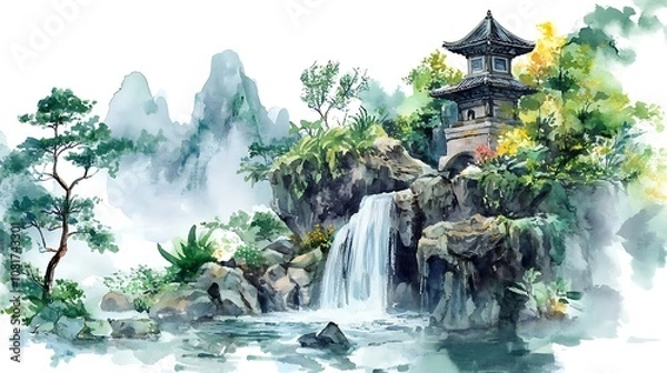 Obraz waterfall in the park
