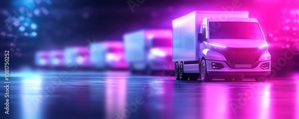 Fototapeta Futuristic AI Transportation Network Concept