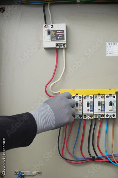 Obraz 사무실 분전함 전기누전차단기들