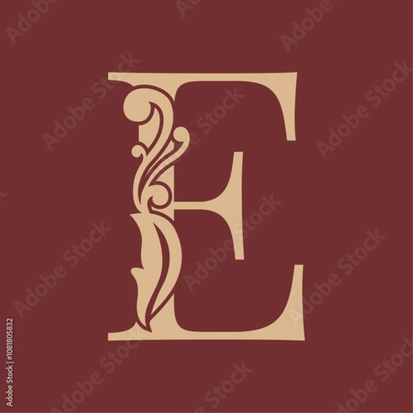 Obraz Letter E luxurious initials logo
