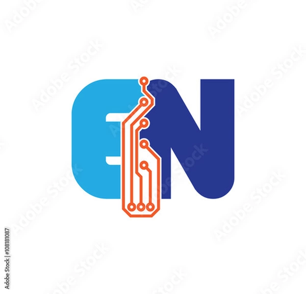 Obraz en logotype simple tech