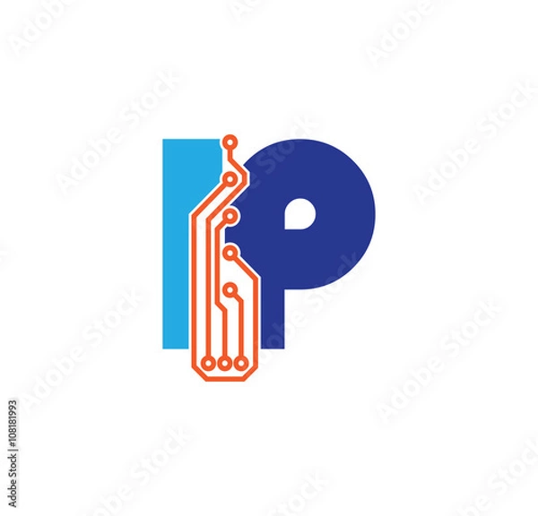 Obraz ip logotype simple tech