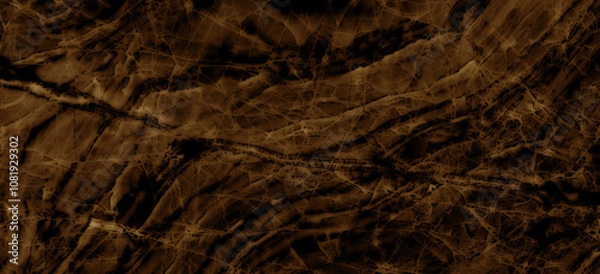 Obraz black marble background with brown veins