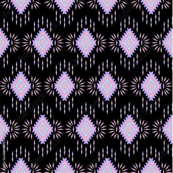 Fototapeta seamless pattern , Geometric Ethnic pattern, Native American tribal fabric,tile, carpet ,vector,illustration design 