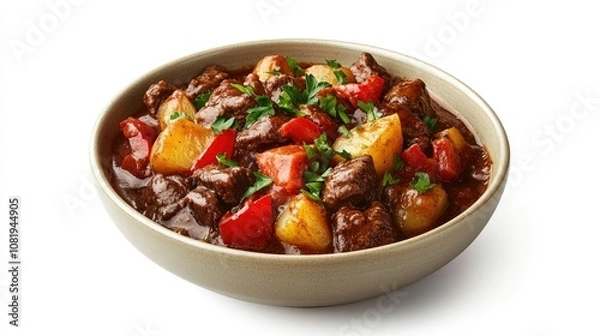 Fototapeta Hearty Beef Stew in a Bowl