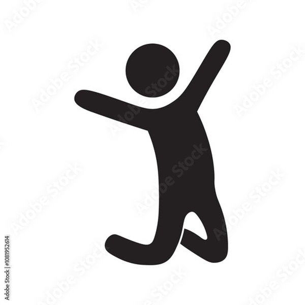 Fototapeta vector flat icon of person jumping for joy