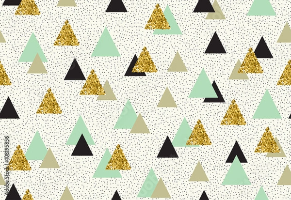 Fototapeta Vector seamless pattern with color triangles.
