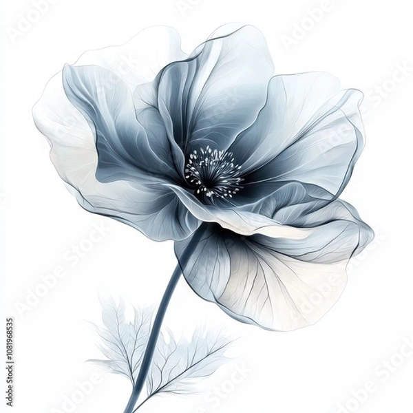 Obraz Elegant Blue Flower Illustration for Artistic Use