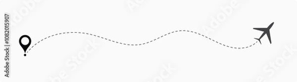Fototapeta Travel path icon set. Location for travel, dotted road map with destinations. Vector illustration EPS 10 .21