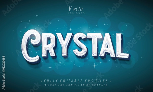 Obraz crystal text effect editable eps cc