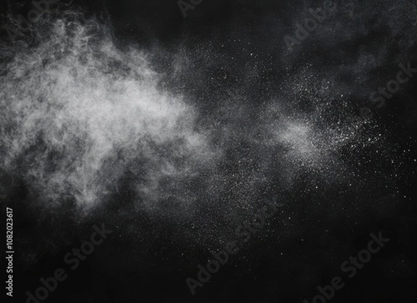 Obraz Abstract Smoke and Dust Effect on a Black Background Creating a Mysterious Atmosphere with Soft Light and Glittering Particles for Artistic Inspiration