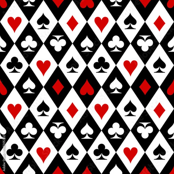 Obraz Playing cards suit symbols pattern