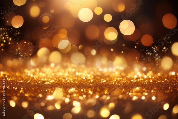 Obraz golden bokeh lights sparkle