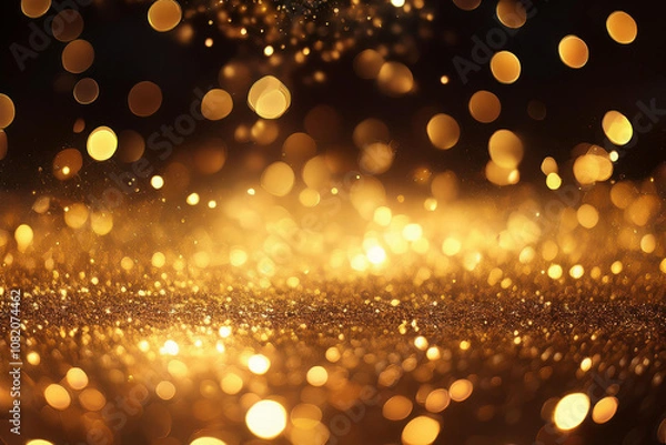 Obraz golden bokeh lights sparkle