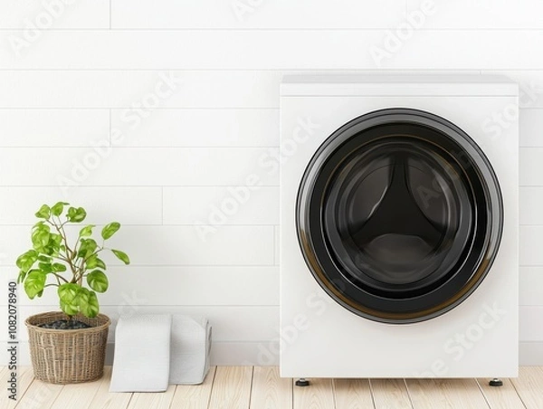Fototapeta Stylish water heater setup in a bright utility room, illustrating advancements in energy-efficient residential appliances