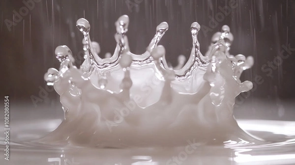 Obraz milk splash isolated on black