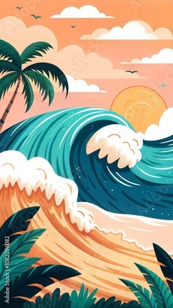 Fototapeta Ocean Vibes: Abstract Artwork Inspired by the Sea