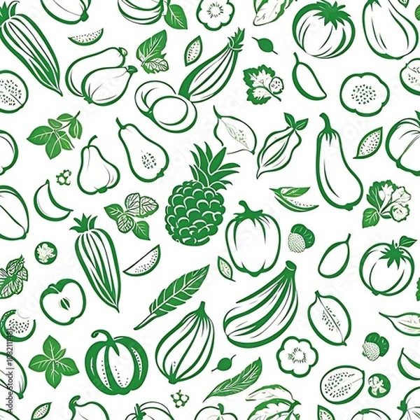 Obraz seamless pattern background of vegetables 