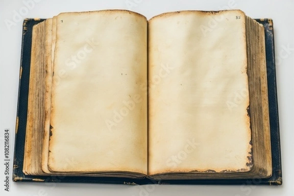 Fototapeta Ancient Open Book: Blank Pages of History 