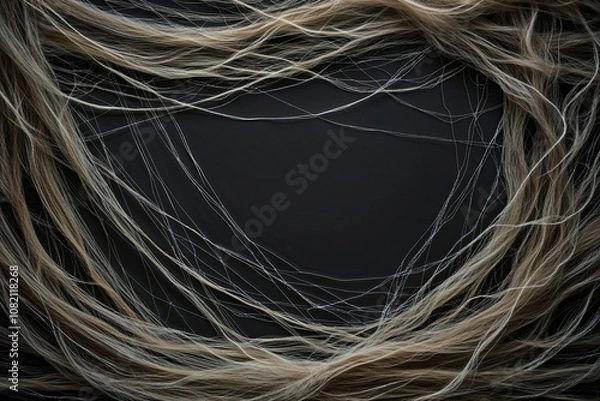 Fototapeta Spooky Gossamer Webs Entangled on Dark Background Creepy Halloween Design Backdrop