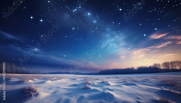 Obraz 수많은 별이 빛나는 고요한 겨울밤의 하늘