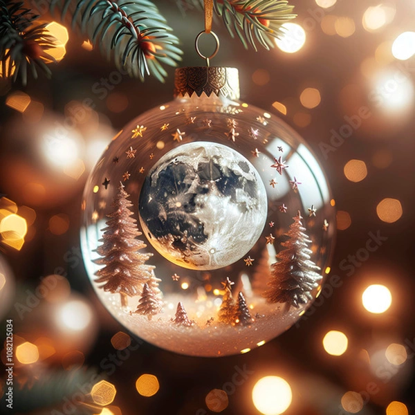 Fototapeta Boule de Noël lune