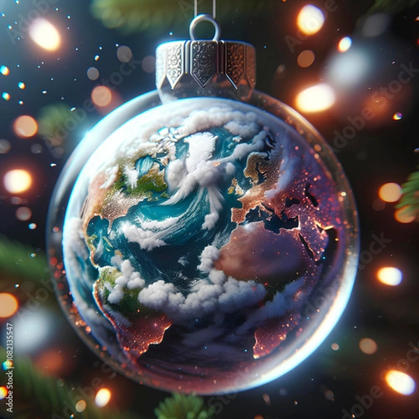 Fototapeta boule de Noël planète terre