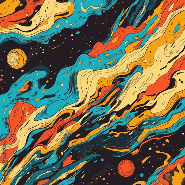 Fototapeta Powerful space wave pattern