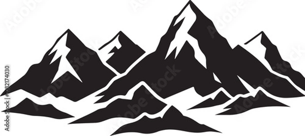 Obraz vector mountains silhouette illustration