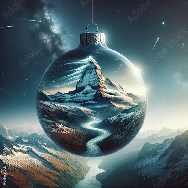 Fototapeta Le cervin dans une boule de noël