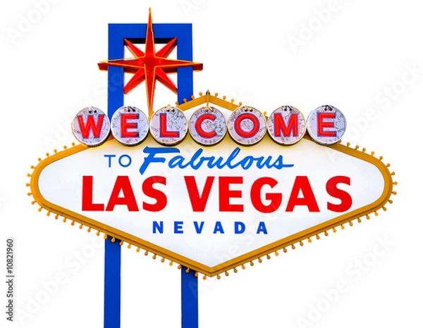 Obraz Witamy w Fabulous Las Vegas na białym tle znak