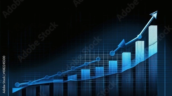 Fototapeta Technology finance business growth chart