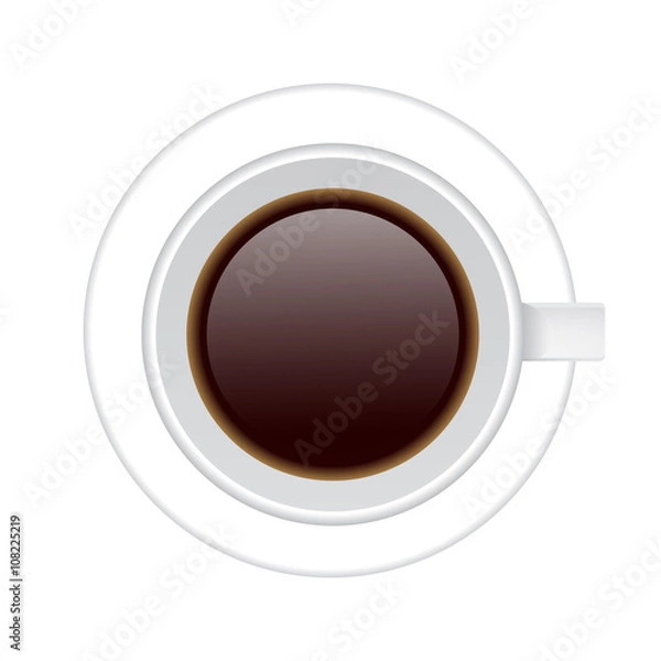 Obraz cup of coffee top view vector illustration