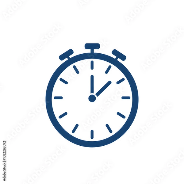 Fototapeta Clock icon vector illustration, Time icon isolated, watch icon symbol, time management sign isolated on white background. Generative AI