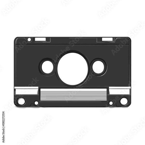 Fototapeta Retro cassette tape, simple flat vector