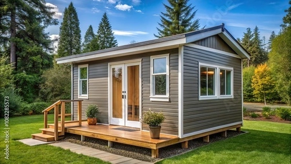 Obraz ADU accessory dwelling unit tiny house studio symmetrical