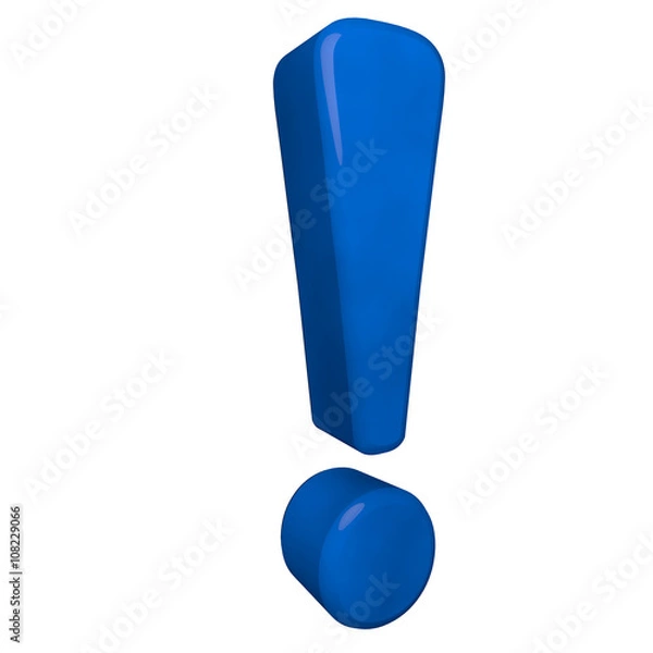 Obraz modeled in 3D exclamation point on a white background