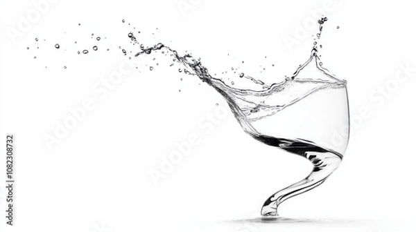Obraz Dynamic water splash action minimalist studio high-speed photography clean environment close-up view fluid motion