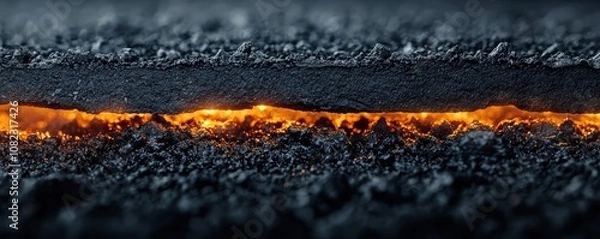 Fototapeta Exploring glowing underground layers geothermal energy systems natural environment close-up view renewable energy concept
